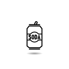 Soda can icon with shadow