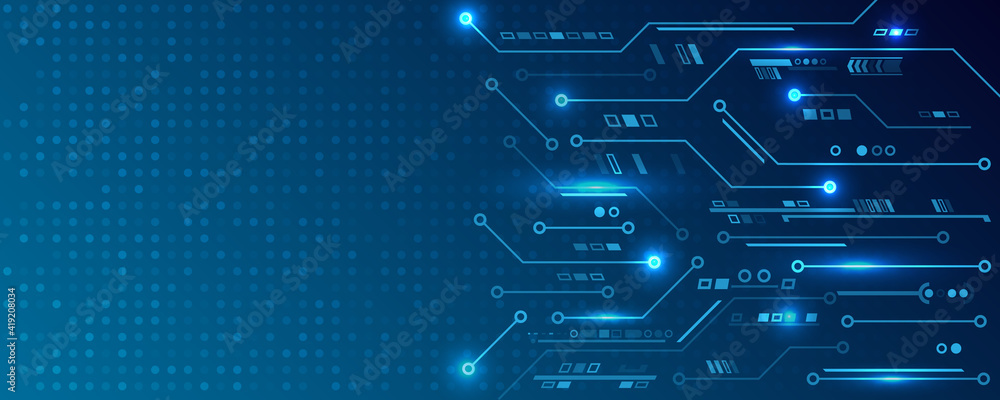 Wall mural hi-tech computer digital technology concept. abstract technology communication vector illustration. 