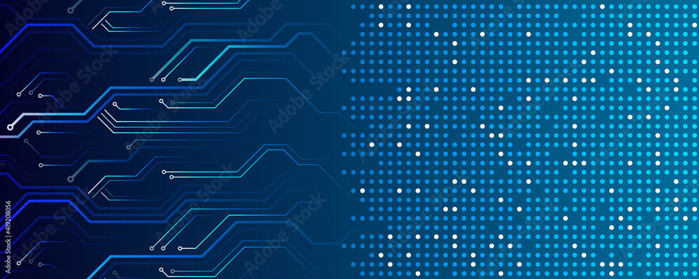 Fototapete Cyber security for business and internet project. Abstract futuristic background. Hi-tech business presentation. Big data concept.