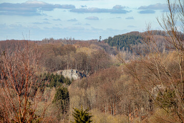 Obraz premium Aussicht über Berge und Täler m Gebirge