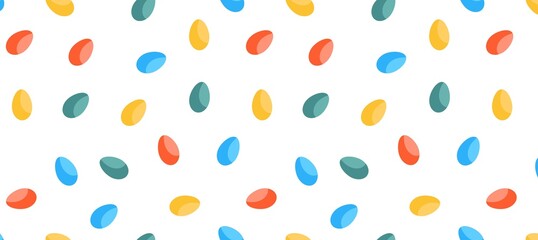 Easter eggs seamless pattern. Vector illustration in flat style.