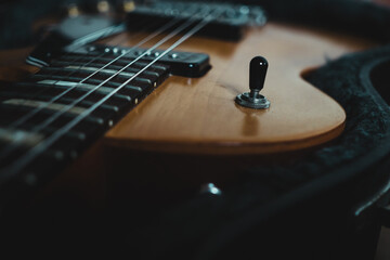 Electric guitar pickup selector, selective focus.