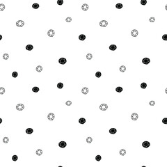 Crystal seamless pattern, black and white hand-drawn gem doodle digital paper, abstract crystals repeating background, the monochrome grain vector wallpaper, cute gravel decorative element