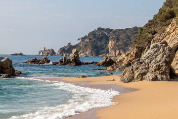 Sa Boadella Empty Beach Costa Brava Spain