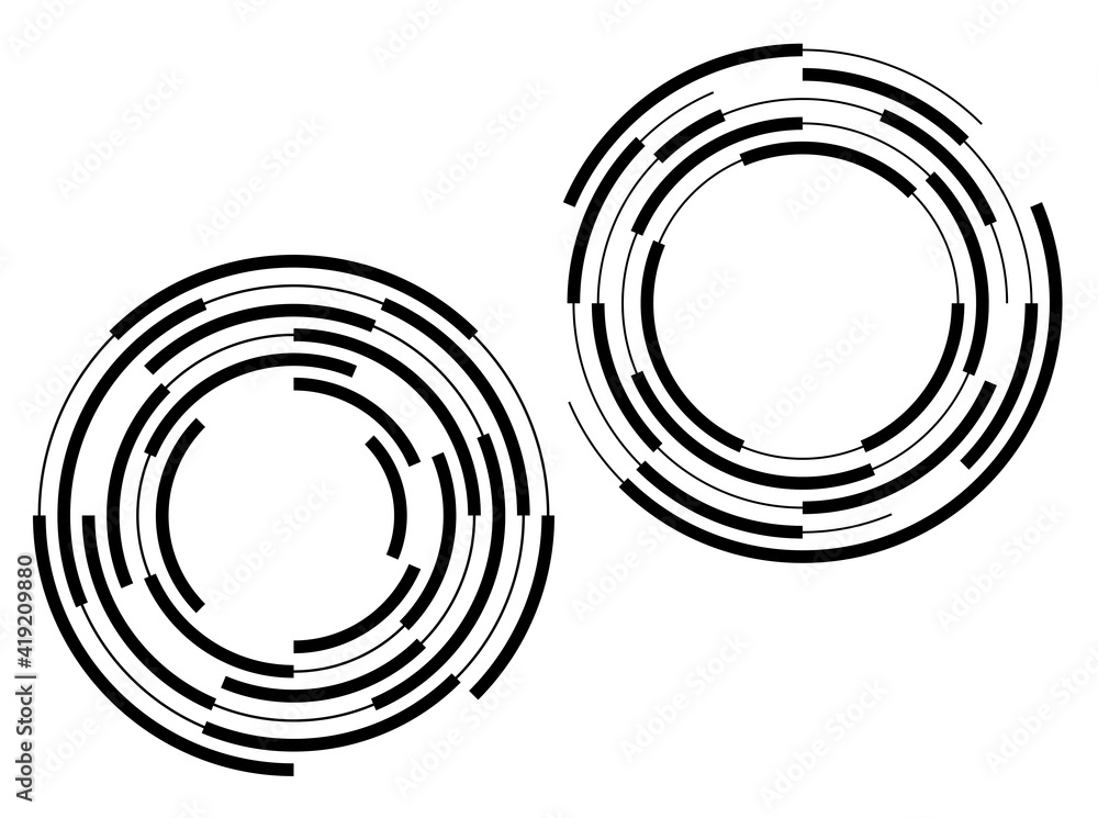 Poster design elements. ring circle elegant frame border. abstract circular logo element on white backgroun