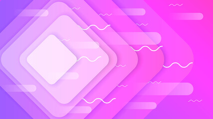 Abstract Colorful Gradient Background With Color Wavy Geometric Figures of Different Shapes And White Lines, Vector Design Style