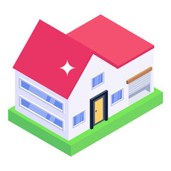 
Home modeling isometric trendy icon 

