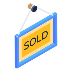 
Sold board in isometric icon 

