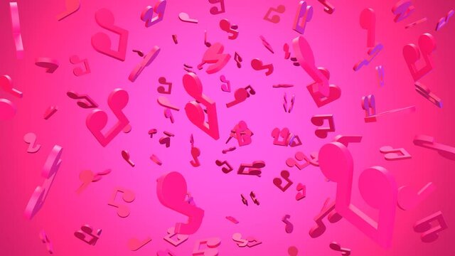 Pink musical notes on pink background.
Loop able abstract animation.
