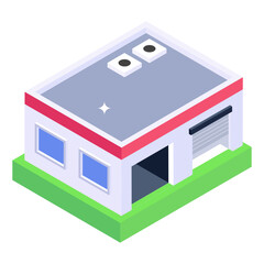 
House in isometric editable icon

