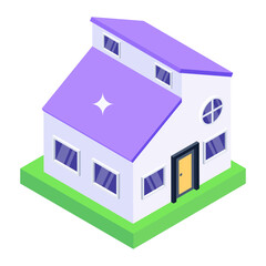 
House in isometric editable icon

