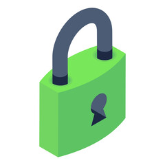 
Lock in isometric editable icon 

