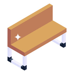 
Bench in isometric style icon 


