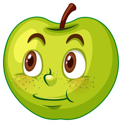 Apple cartoon character with facial expression