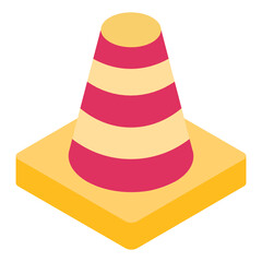 
Trendy unique isometric icon of traffic cone, editable vector 

