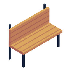 
Garden bench in isometric style icon 

