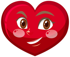 Heart cartoon character with facial expression