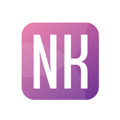 NK Letter Logo Design With Simple style