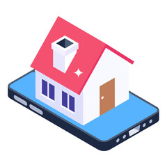 
Bungalow in isometric editable icon 

