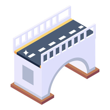 
Trendy Unique Isometric Icon Of Overpass 

