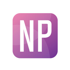 NP Letter Logo Design With Simple style