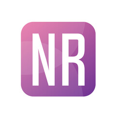 NR Letter Logo Design With Simple style