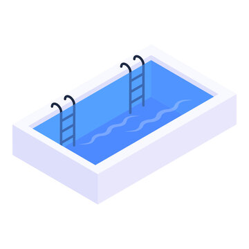 
Editable isometric icon of swimming pool 

