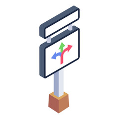 
Trendy editable isometric icon of threeway directions

