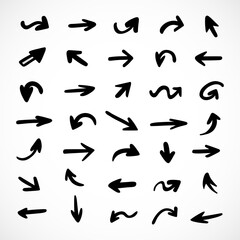  Vector set of hand-drawn arrows, elements for presentation