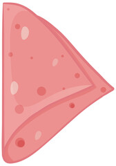 Sliced bologna sausage isolated