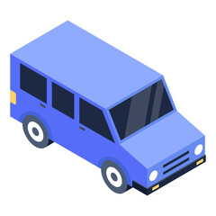 
Bus in trendy isometric icon, editable vector 

