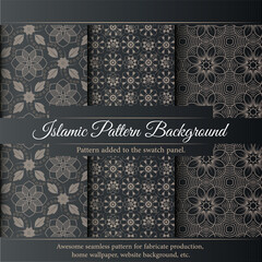 Islamic Pattern Background Set. Luxury islamic pattern.
