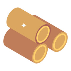 
Editable vector, isometric trendy icon of wood logs 

