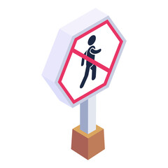 signboard in isometric icon, editable vector 