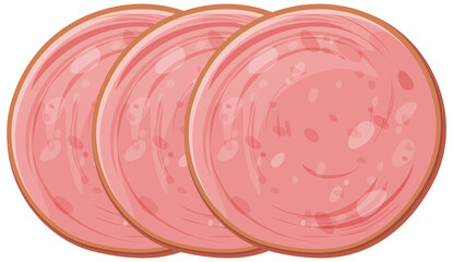 Sliced bologna sausage isolated © brgfx