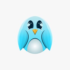 Penguin cute logo design