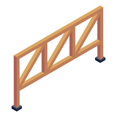 
Picket fence in isometric icon 

