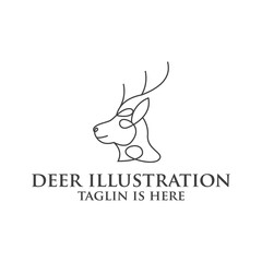 Deer head creative design logo vector. Deer illustration, Abstract Deer Head Logo Design. Vector illustration. Stylized geometric shape deer logotype.