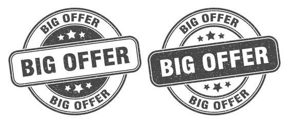 big offer stamp. big offer label. round grunge sign
