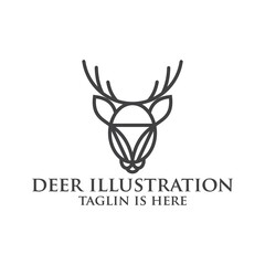 Deer head creative design logo vector. Deer illustration, Abstract Deer Head Logo Design. Vector illustration. Stylized geometric shape deer logotype.