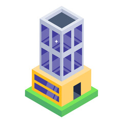 
Plaza in isometric editable icon

