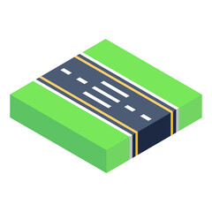 
Carpeted road isometric unique icon 

