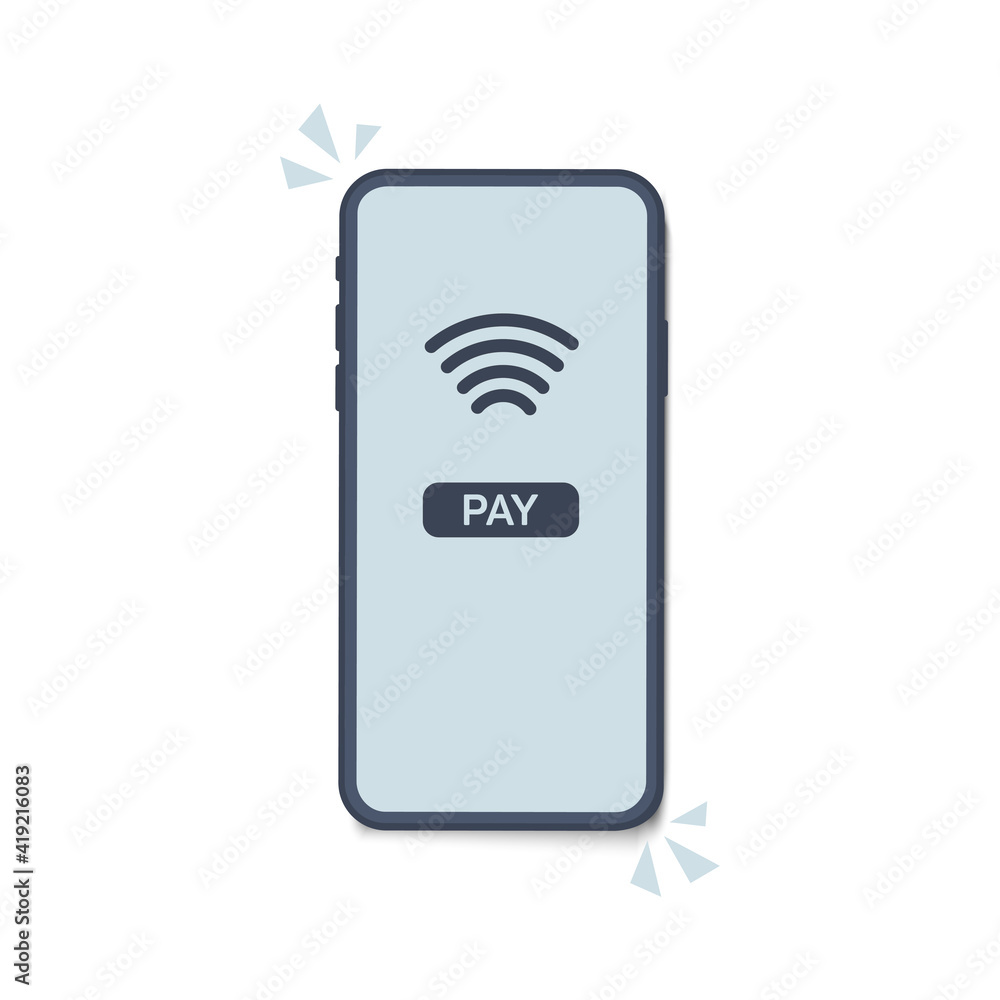 Aufkleber smartphone with nfc function and mobile tag.