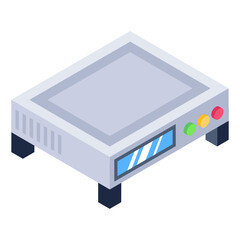 
A vintage vcr player icon in isometric design

