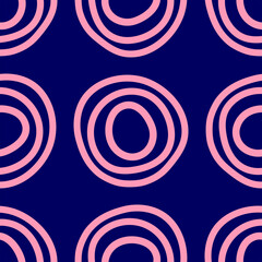 Seamless pattern with repeating circles drawn by hand. Doodle, sketch. Simple vector illustration.