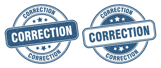 correction stamp. correction label. round grunge sign