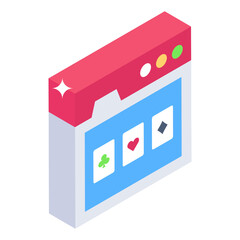 
A club card icon, isometric editable vector download

