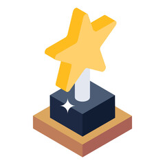 
A star trophy isometric vector download

