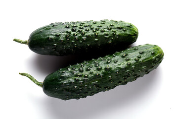 Sliced cucumber isolated on white background
