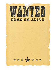 Wanted dead or alive placard blank template.